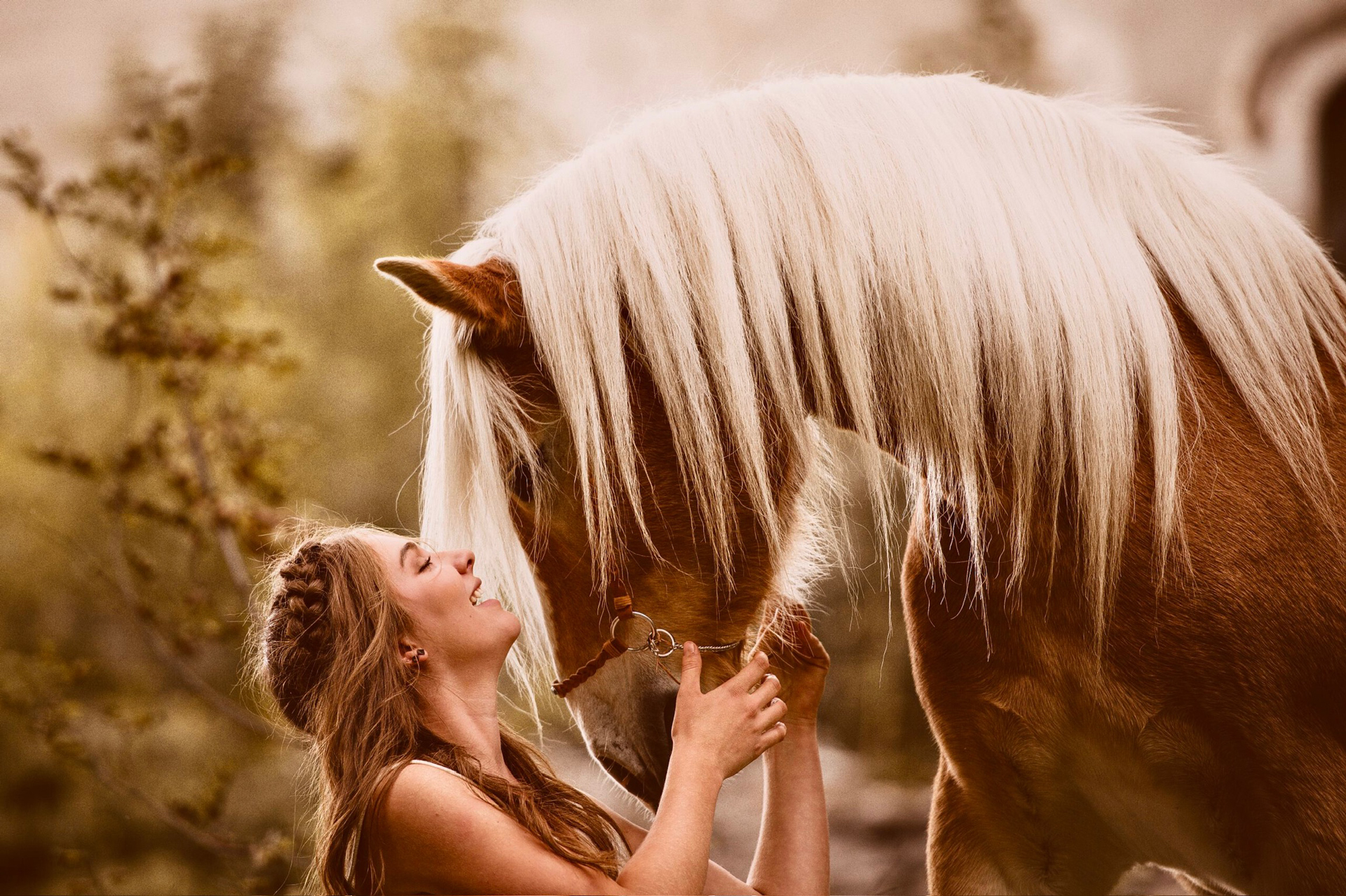 Alena Trojer mit ihrem Haflinger Luigi