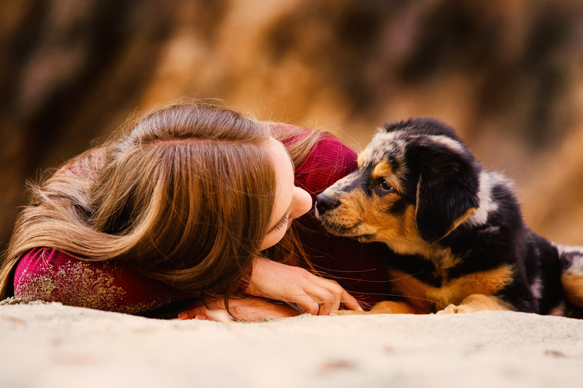Alena Trojer beim Welpentraining